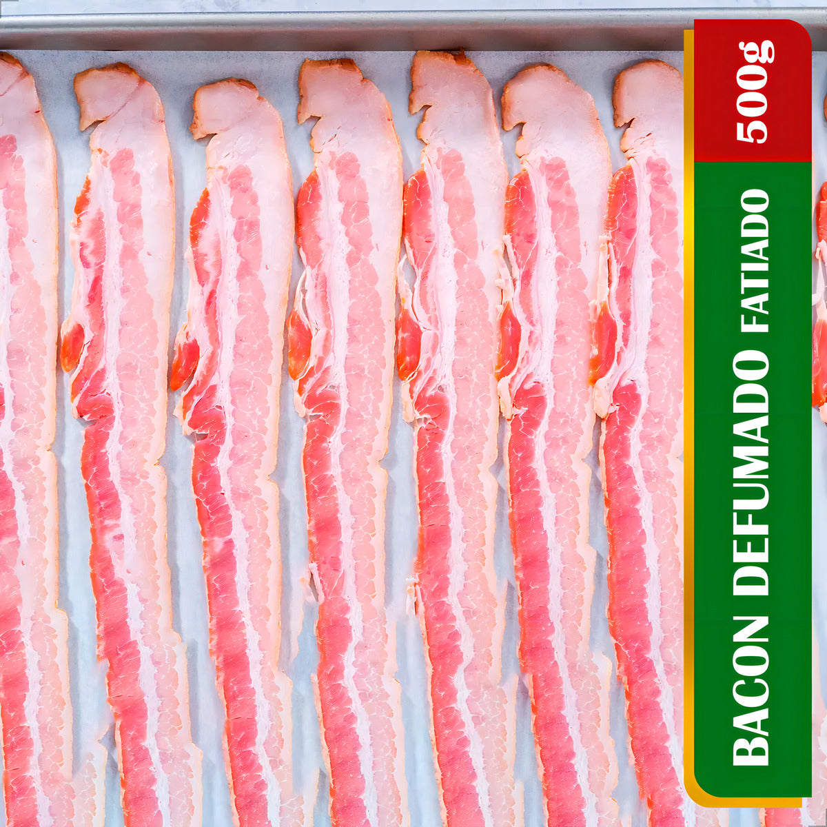 500g Bacon Fatiado Defumado Tradicional - Sabor Inenso