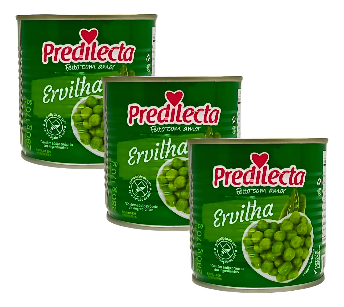 Ervilha em Conserva Lata 170g Predilecta conserva enlatado em lata sem glúten 170 g pacote x 5 u