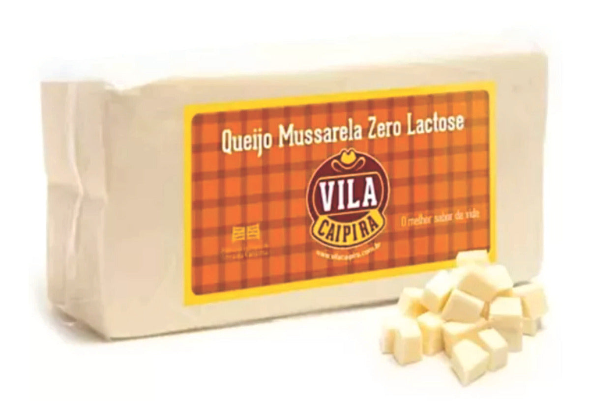 Vila Caipira Caipira Zero Lactose Cube Queijo Mozzarela sem glúten em vácuo