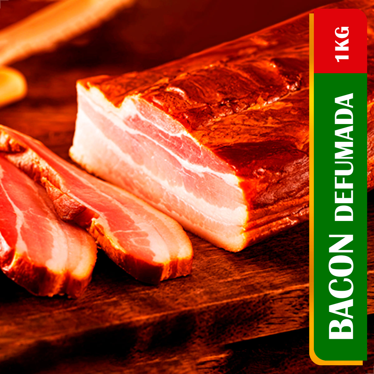 Bacon Português Defumado 1kg Tradicional - Sabor Intenso
