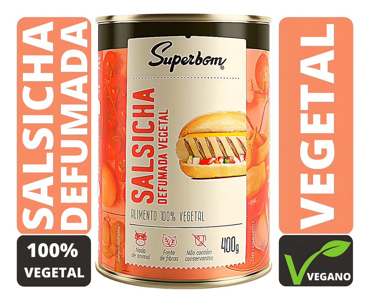 Salsicha Vegetal Defumada Superbom Lata 300g