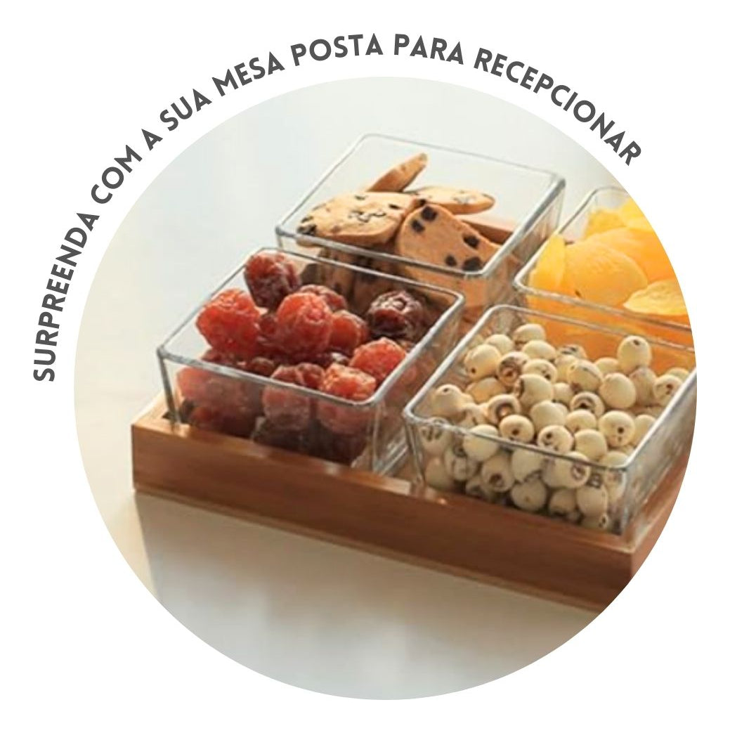Kit Bandeja De Petiscos Kit Petisqueira Tábua De Frios Bambu