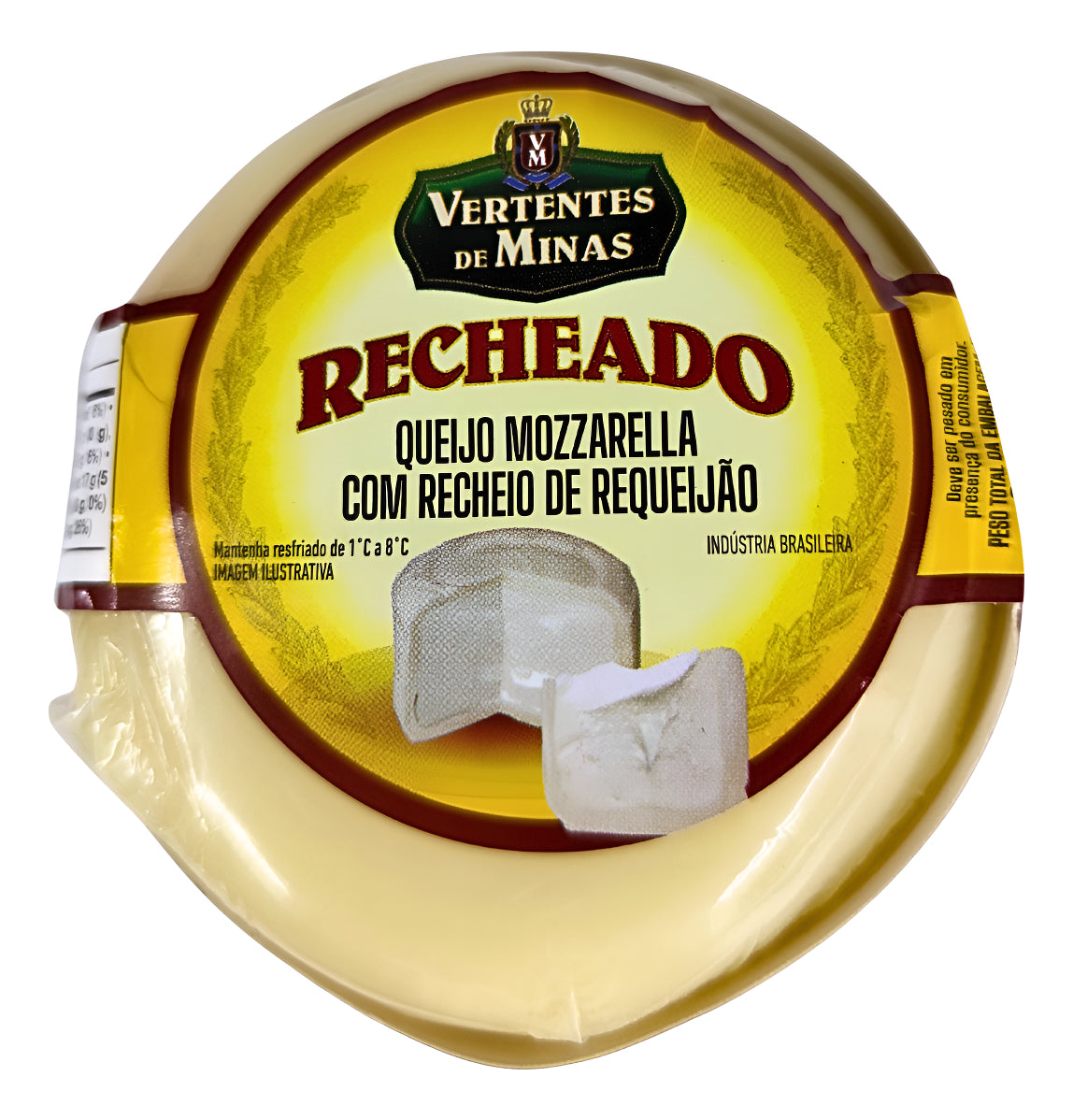 Queijo Mussarela Recheado Com Requeijão - (peça 380g Aprox)