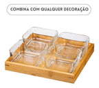 Kit Bandeja De Petiscos Kit Petisqueira Tábua De Frios Bambu