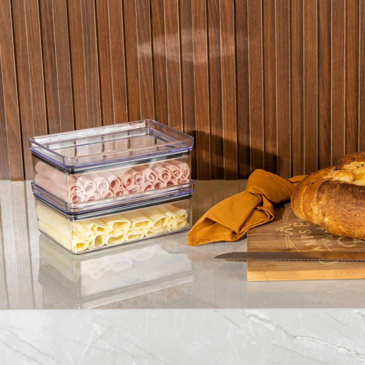 Kit 3 Pote Hermético Paramount Porta Frios Empilhavel 770ml Cor Transparente