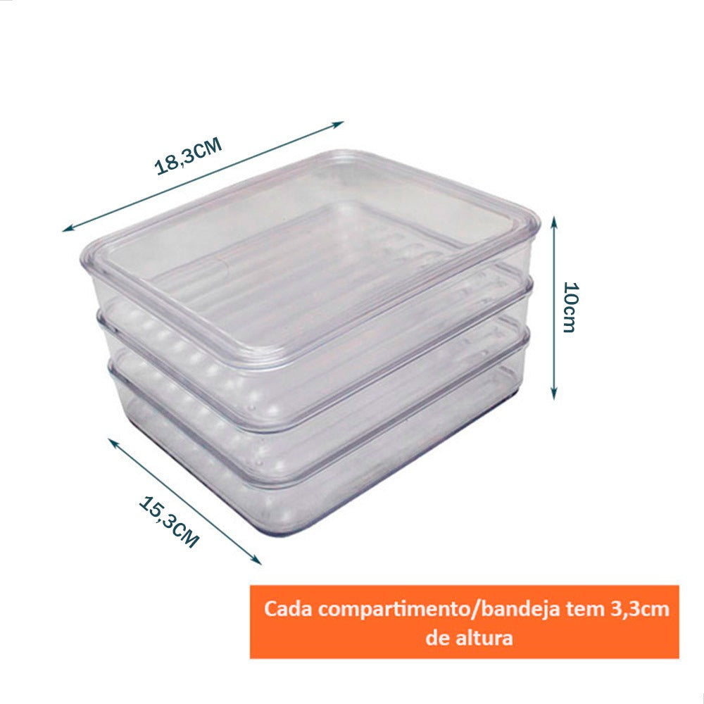 Porta Frios Triplo Triplex Luxo 3 Andares 3 Compartimentos