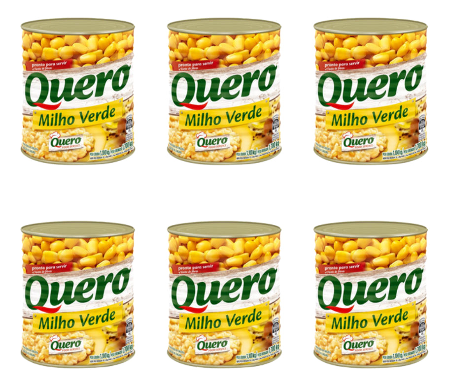Milho Verde Quero Em Conserva 170g - Kit Com 6 Latas