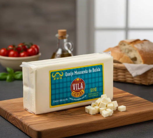 Queijo Minas Mussarela de Bufala Vila Caipira Serra da Canastra Premium peça 550 g