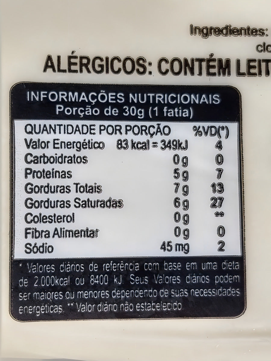 Queijo Minas Mussarela de Bufala Vila Caipira Serra da Canastra Premium peça 550 g