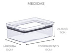 Kit 3 Pote Hermético Paramount Porta Frios Empilhavel 770ml Cor Transparente