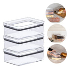 Kit 3 Pote Hermético Paramount Porta Frios Empilhavel 770ml Cor Transparente