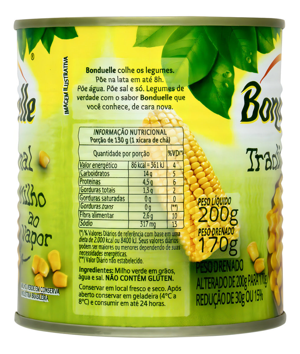 Milho Verde em Conserva Tradicional Bonduelle Lata 170g
