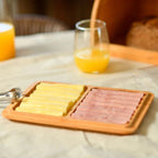 Porta Frios Duplo, Base De Bambu Com Tampa Mesa Posta Queijo - Elegância Para Sua Mesa Âncora Shopp